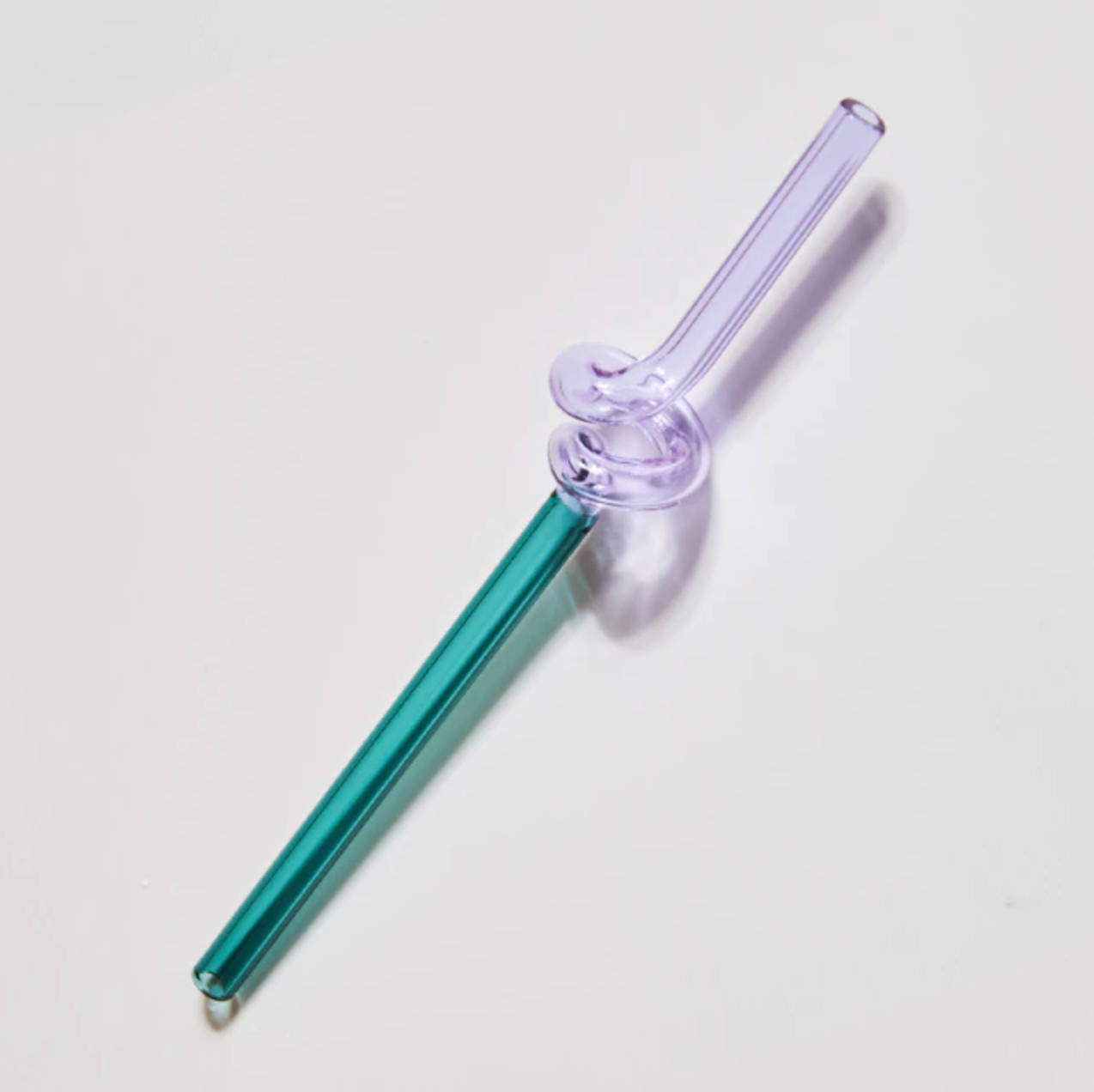 Twist Colorful Glass Straw Lilac Teal Twist