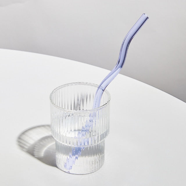 Twist Colorful Glass Straw Lilac Wave