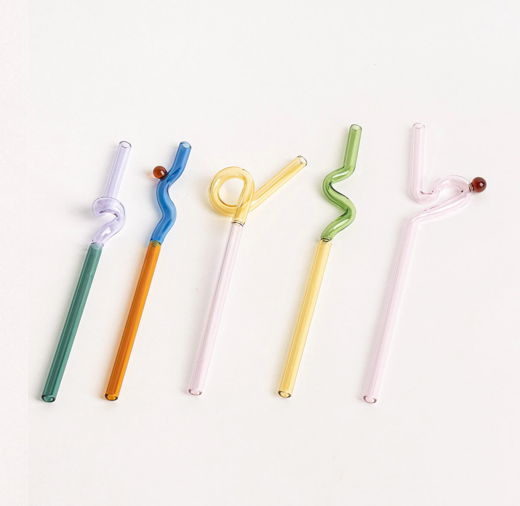 Twist Colorful Glass Straw