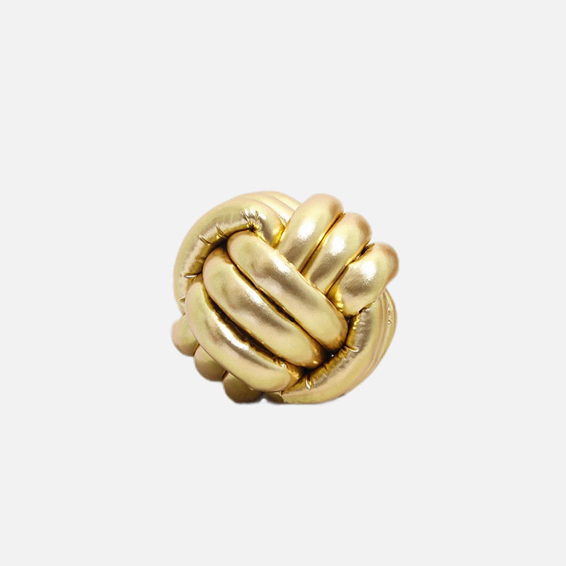 Twist Pillow Knot Round Yellow