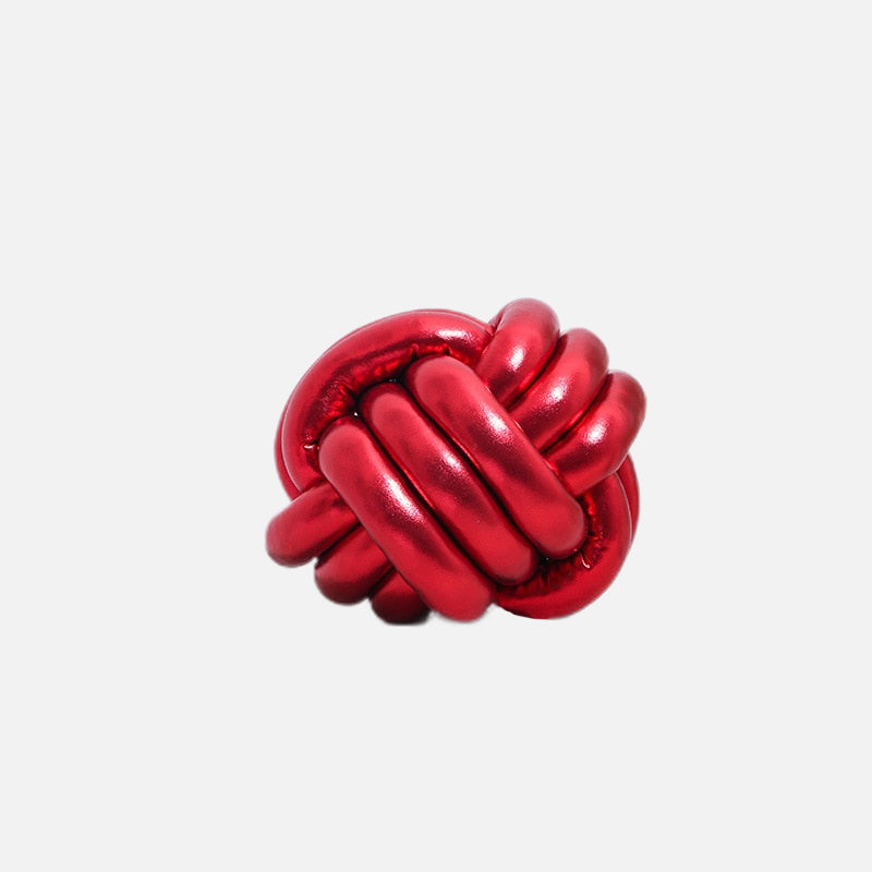 Twist Pillow Knot Round Red