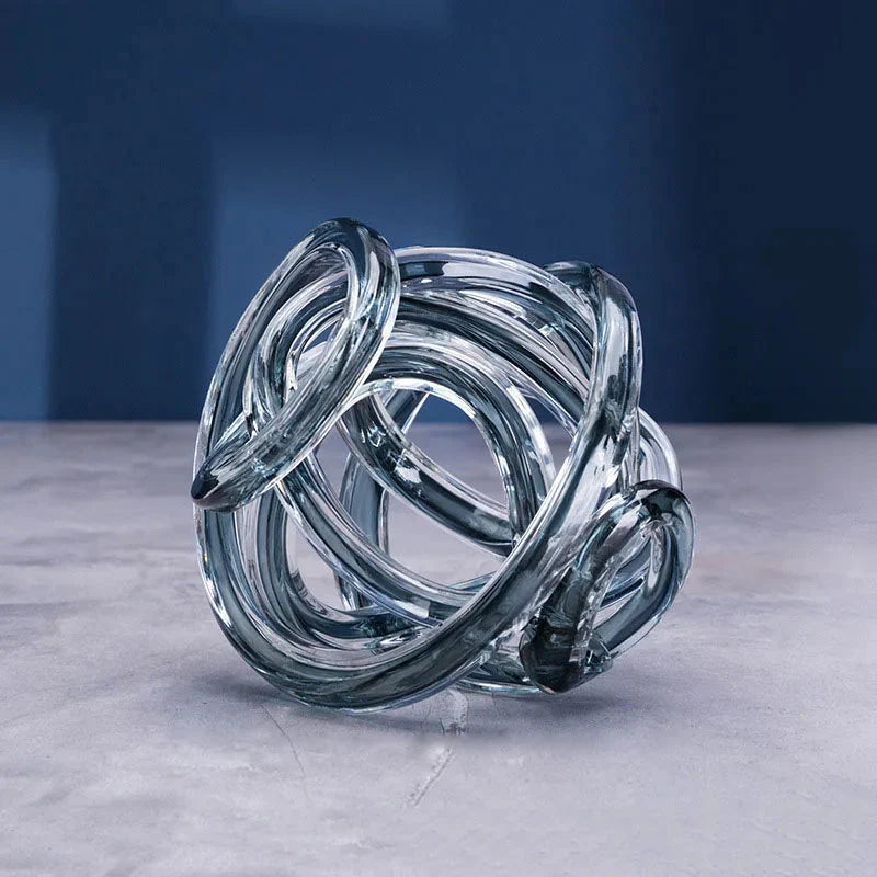 Twisted Coil Glass Sculpture Gray Large
