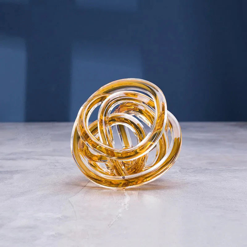 Twisted Coil Glass Sculpture Amber Small