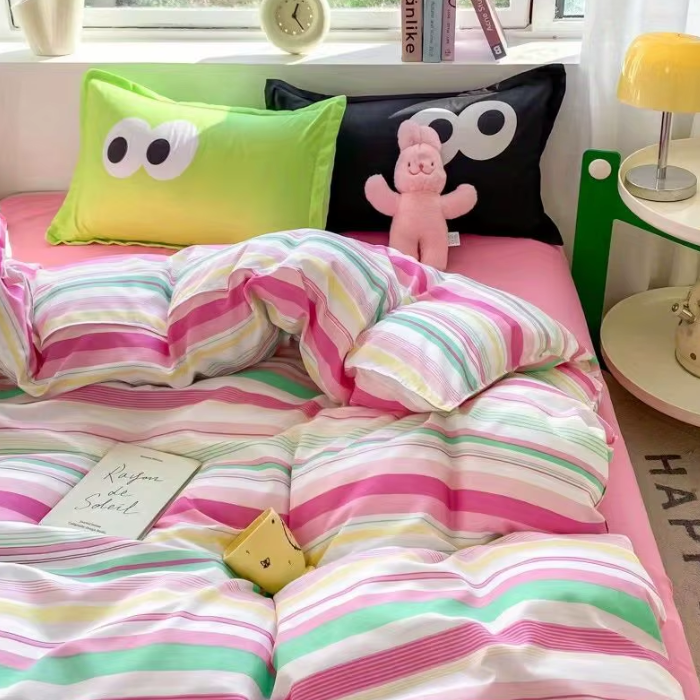 Colorful Striped Bedding Set