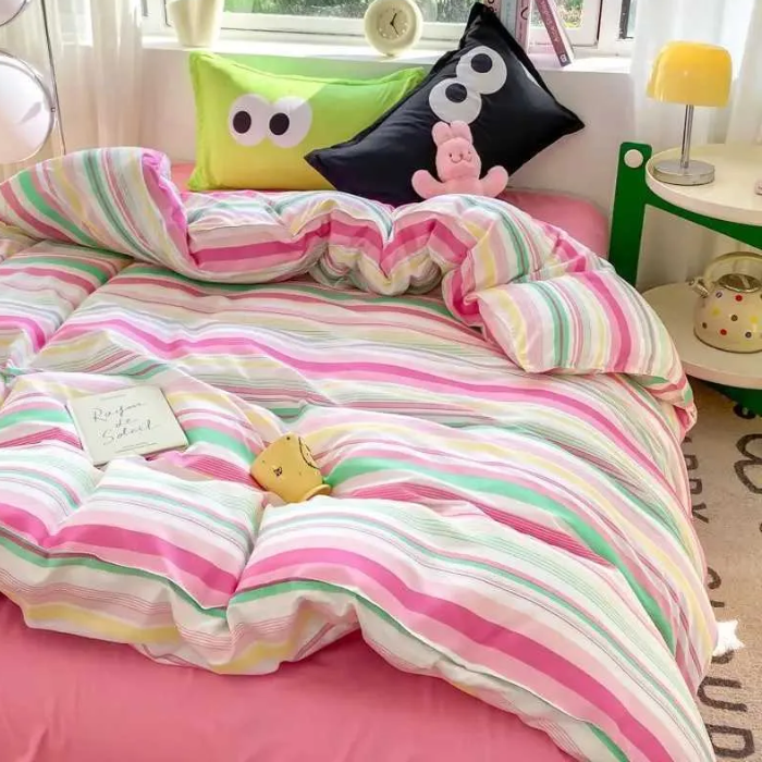 Colorful Striped Bedding Set
