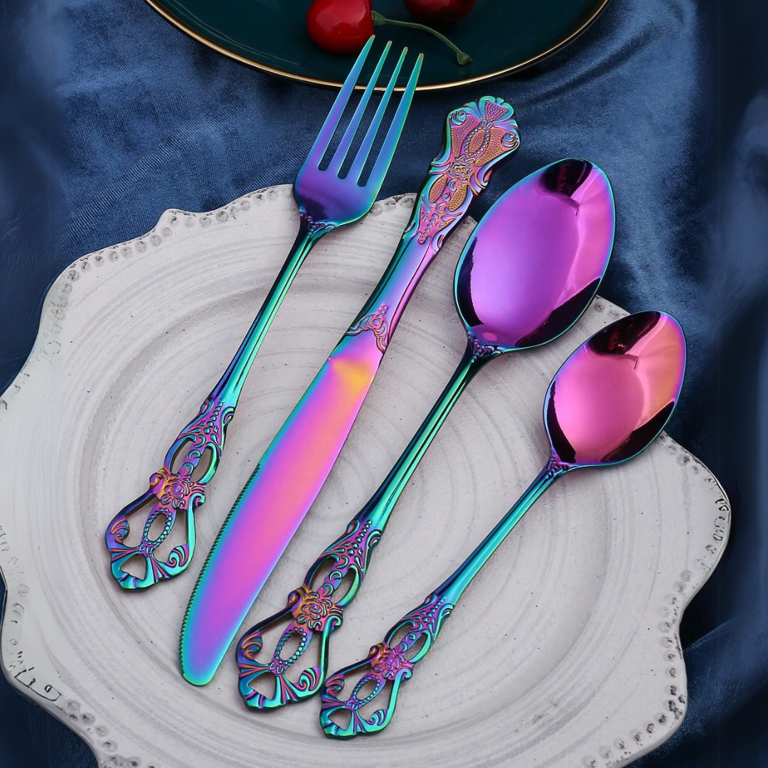 Galia Rainbow Silverware Set – Iridescent Flatware