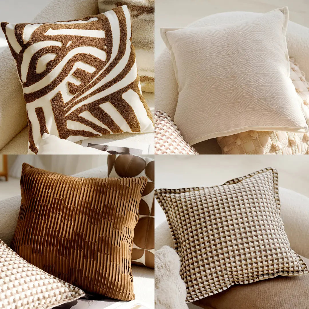 Modern Autumn Throw Cushion Covers Set of 4 (Save 40%) 18"×18" (45×45cm)