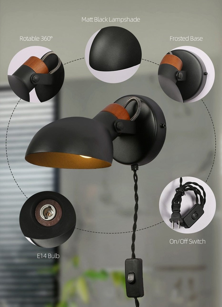 Valence Reading Wall Lamp with Plug