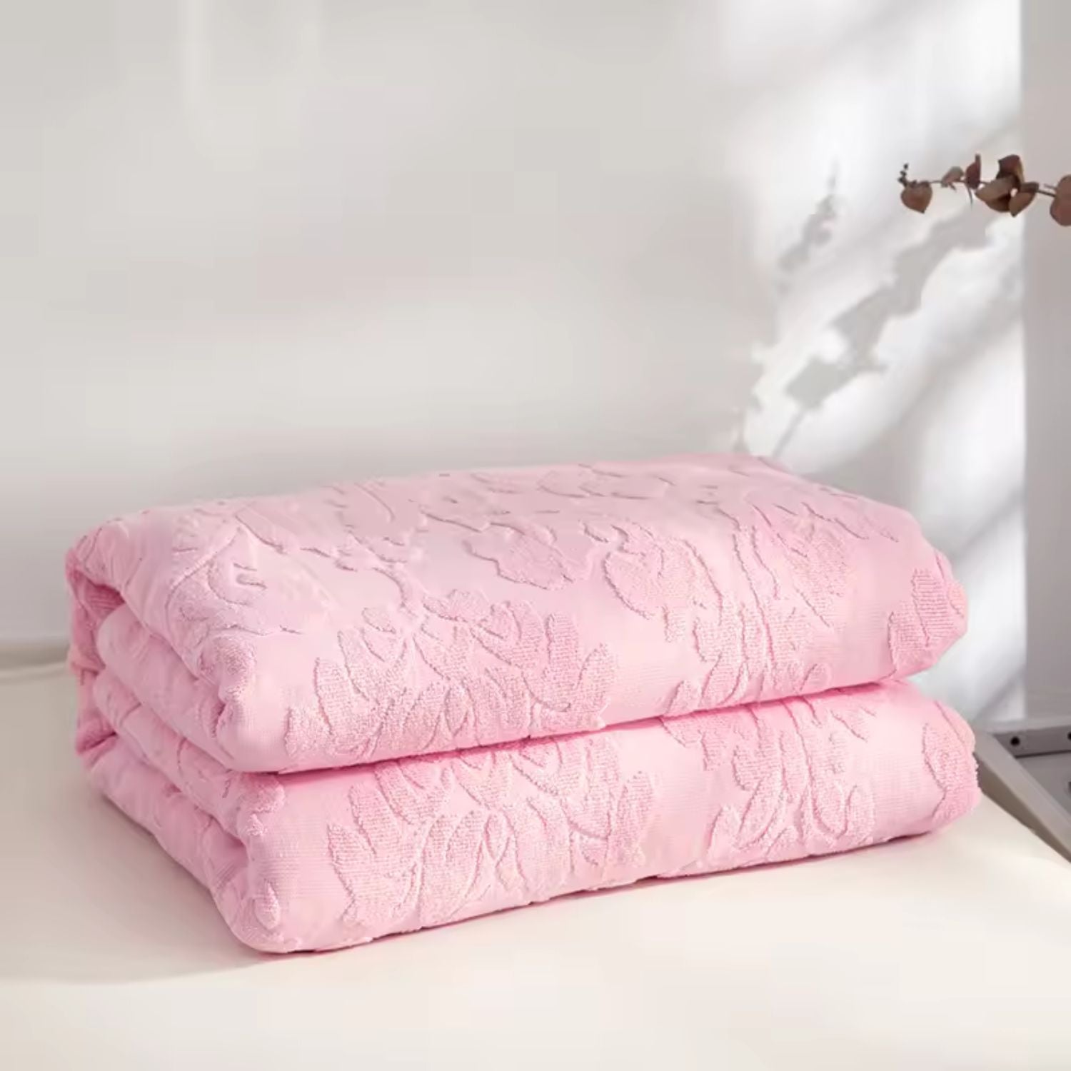 Velour Blossom Dream Throw Blanket Rose Glow