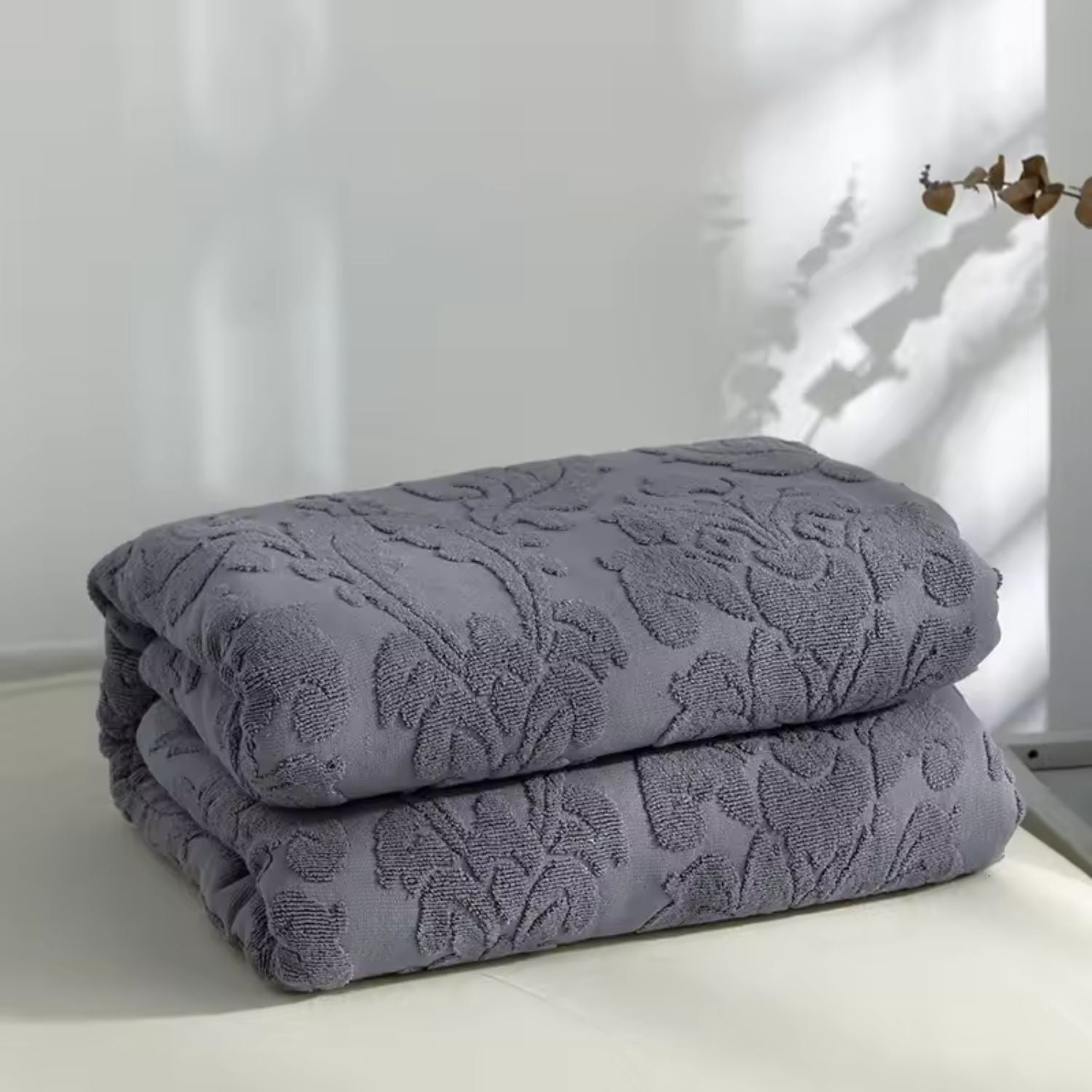Velour Blossom Dream Throw Blanket Charcoal Glow