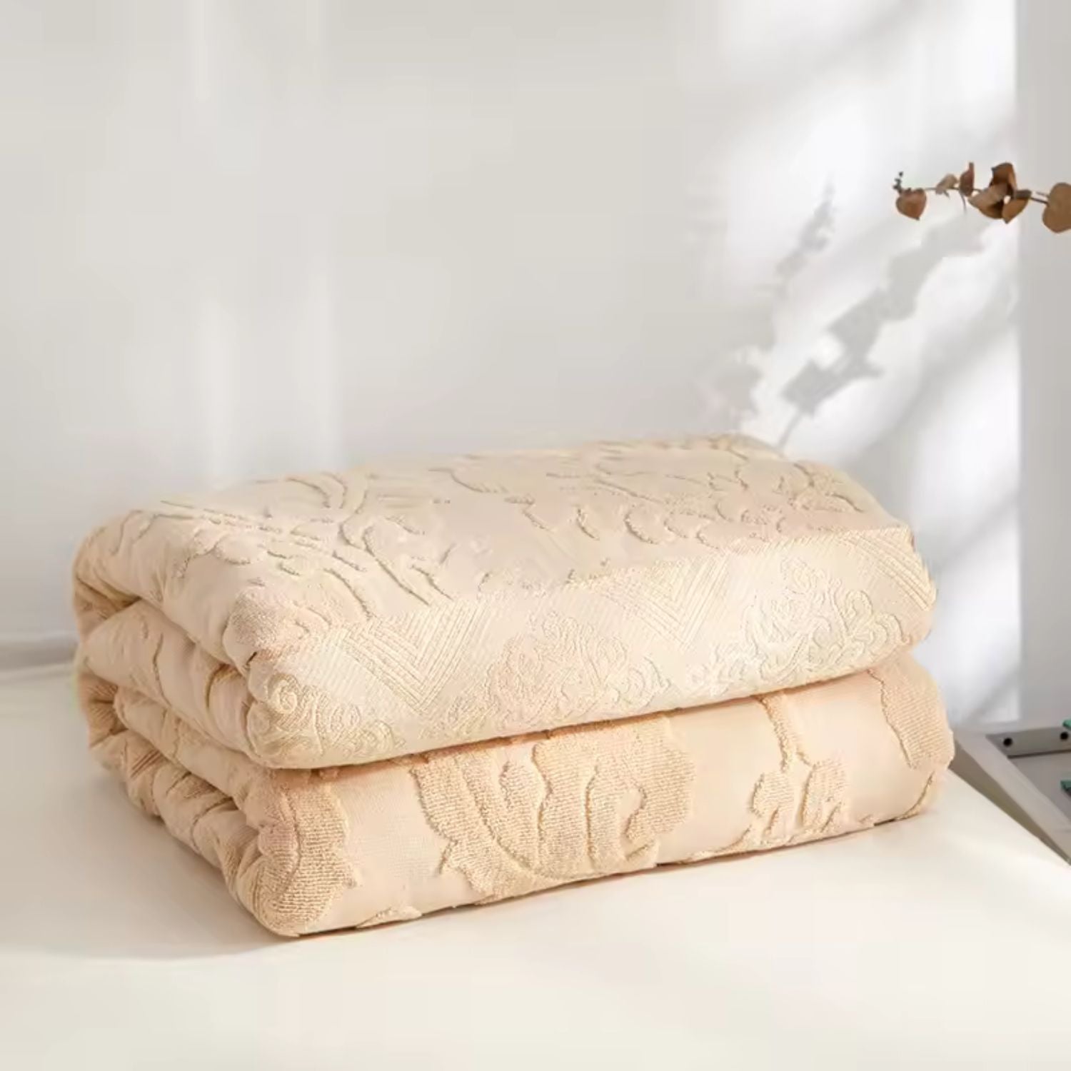 Velour Blossom Dream Throw Blanket Peach Glow