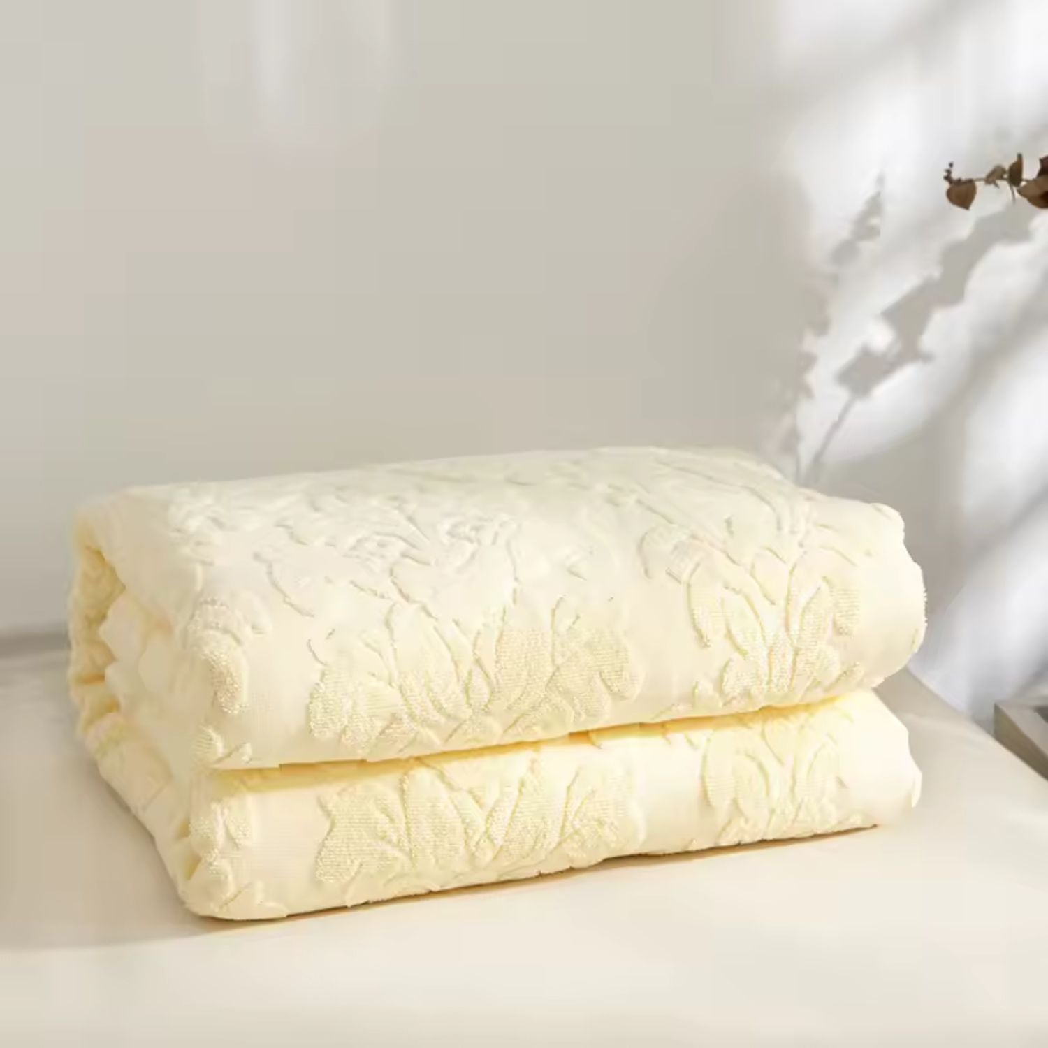 Velour Blossom Dream Throw Blanket Butter Glow