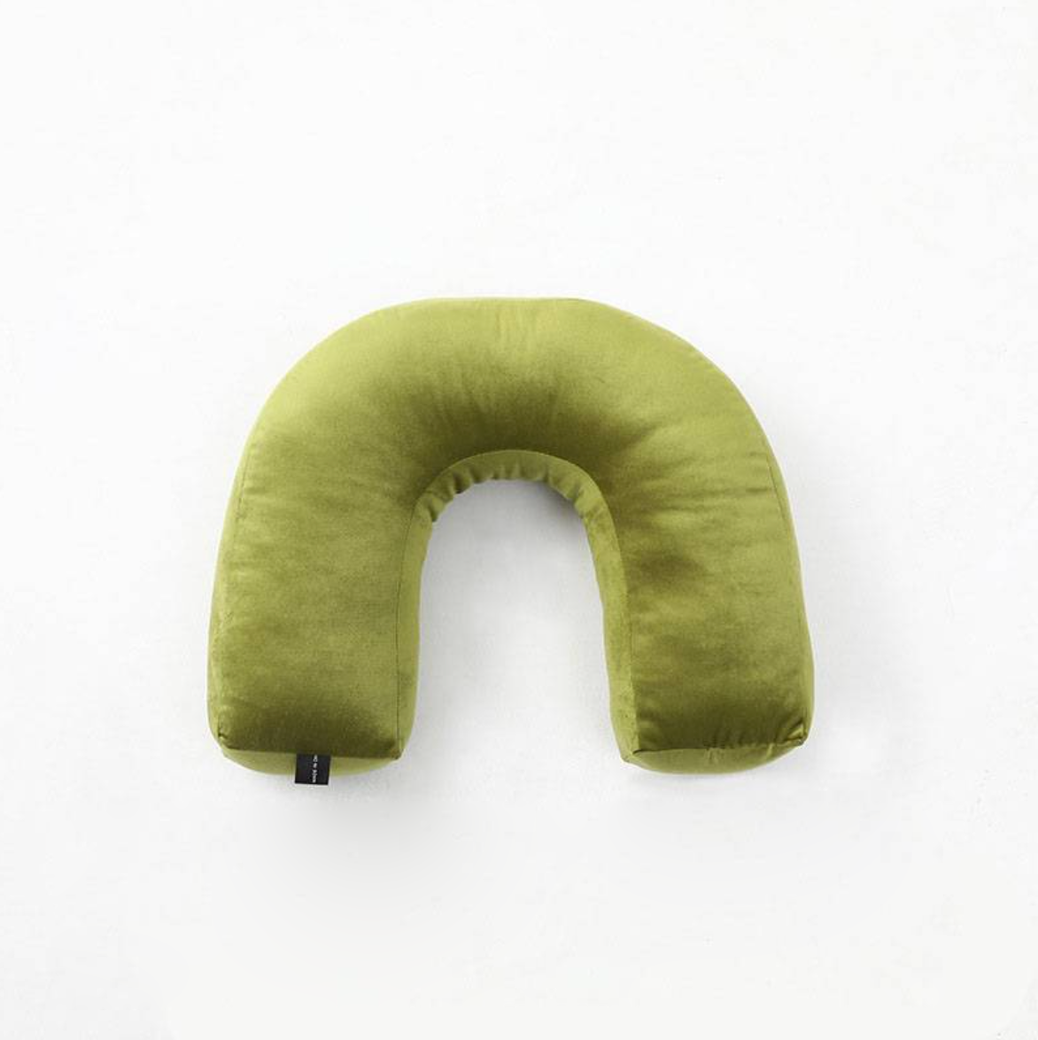 Velvety Retro Shapes Pillow U Green