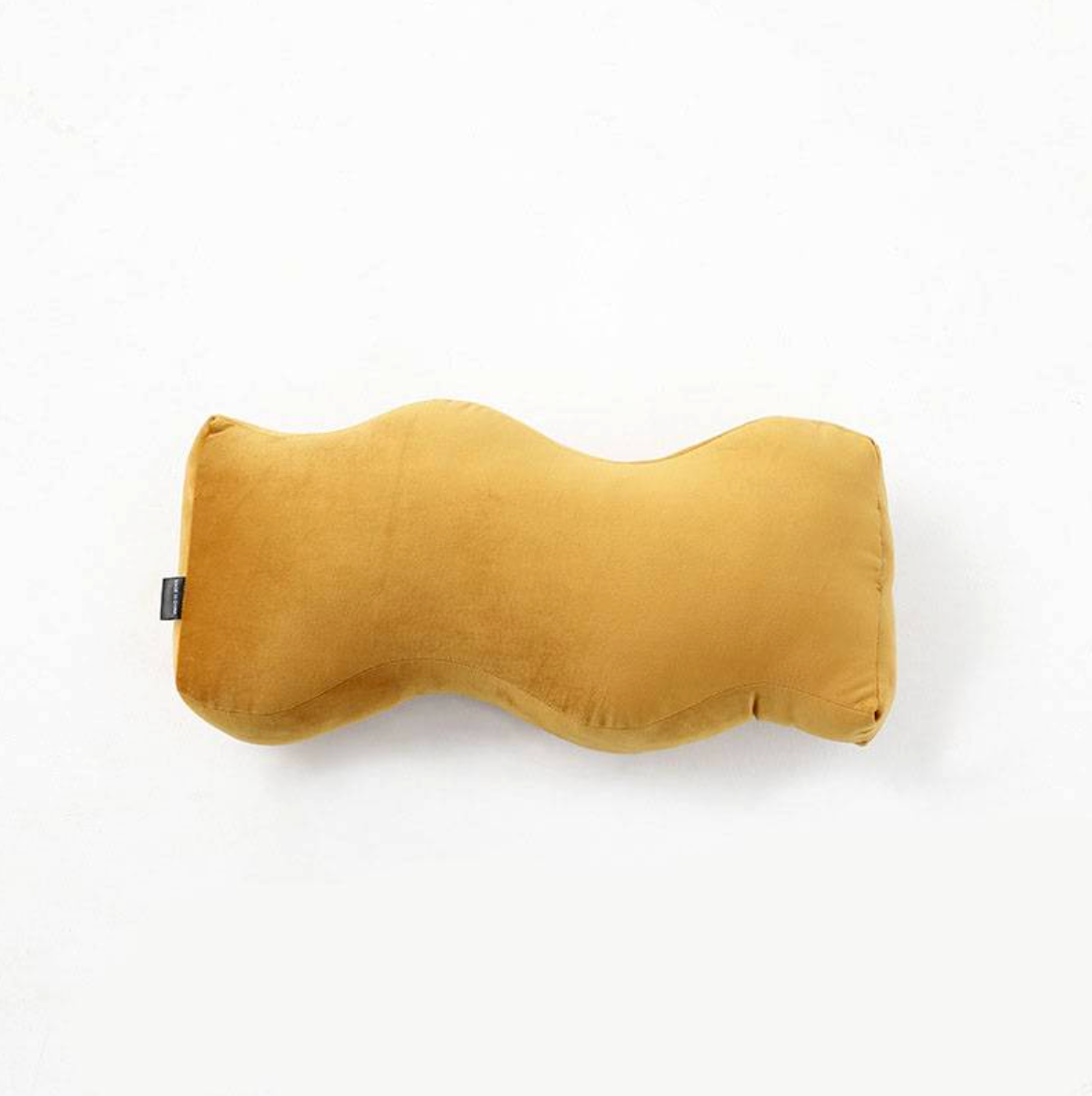 Velvety Retro Shapes Pillow Wave Yellow