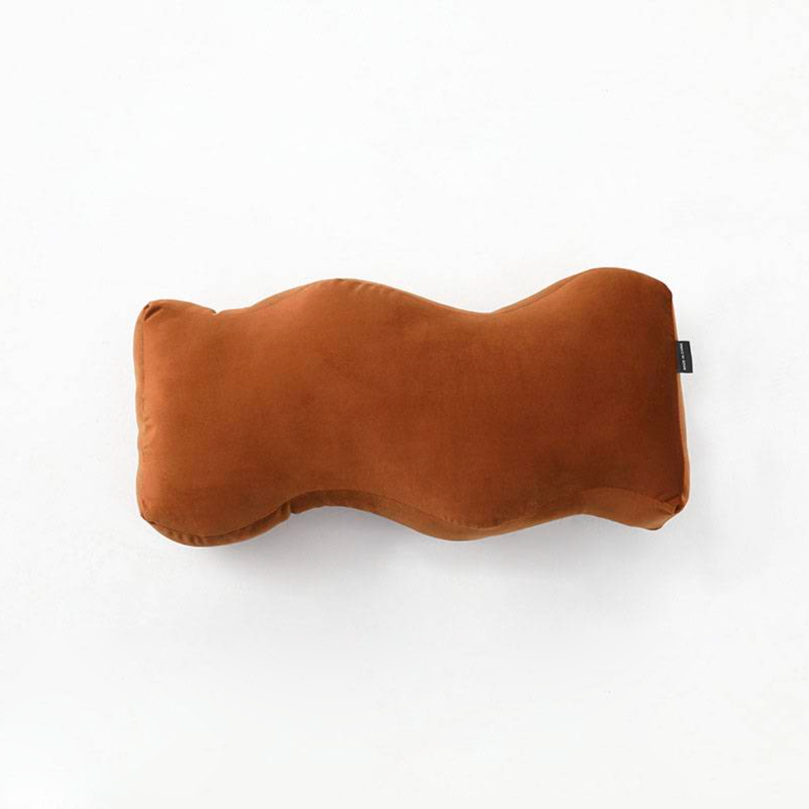 Velvety Retro Shapes Pillow Wave Rust