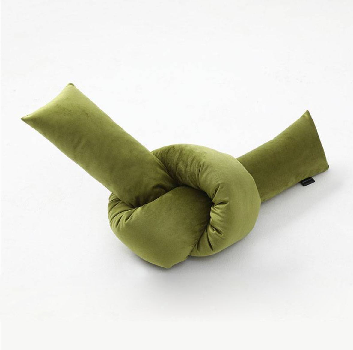 Velvety Retro Shapes Pillow Knot Strip Green