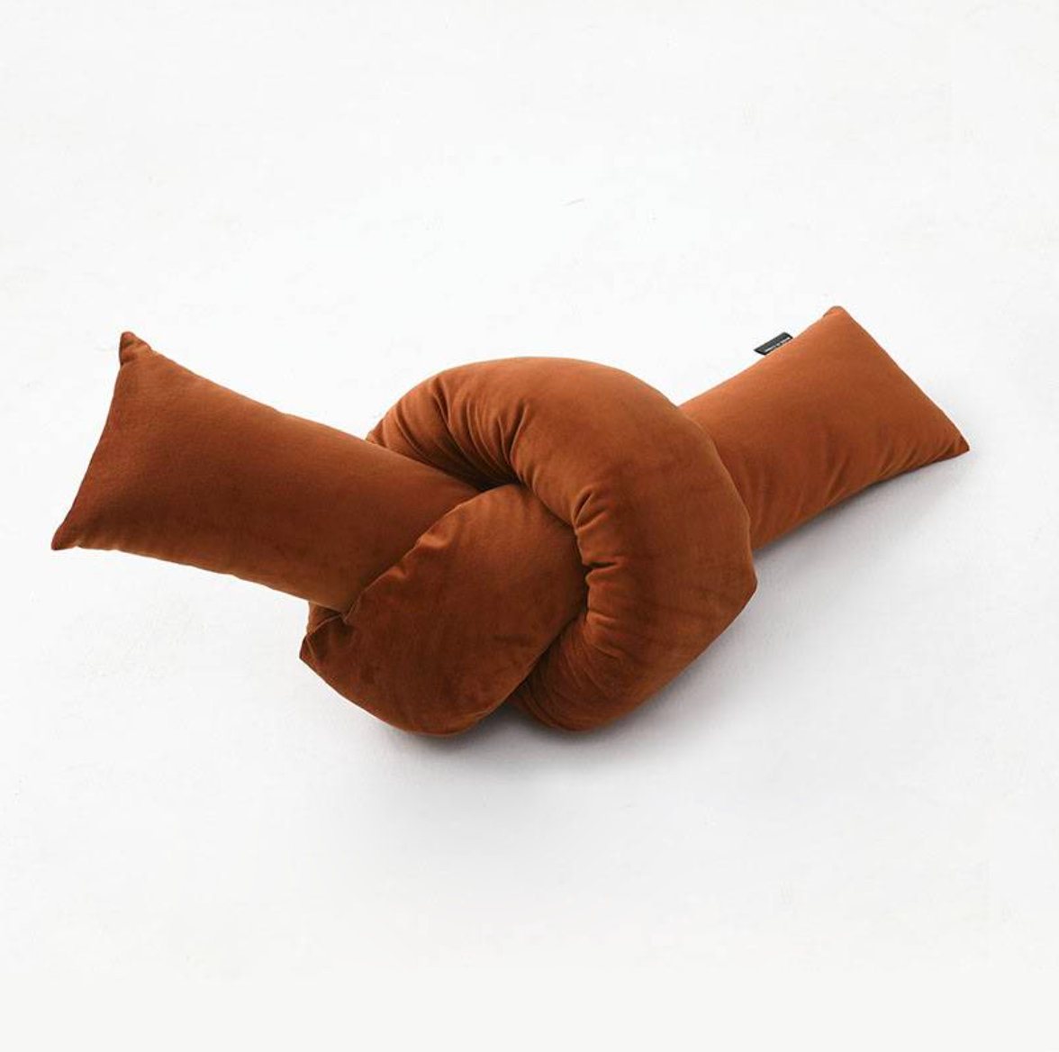 Velvety Retro Shapes Pillow Knot Strip Rust