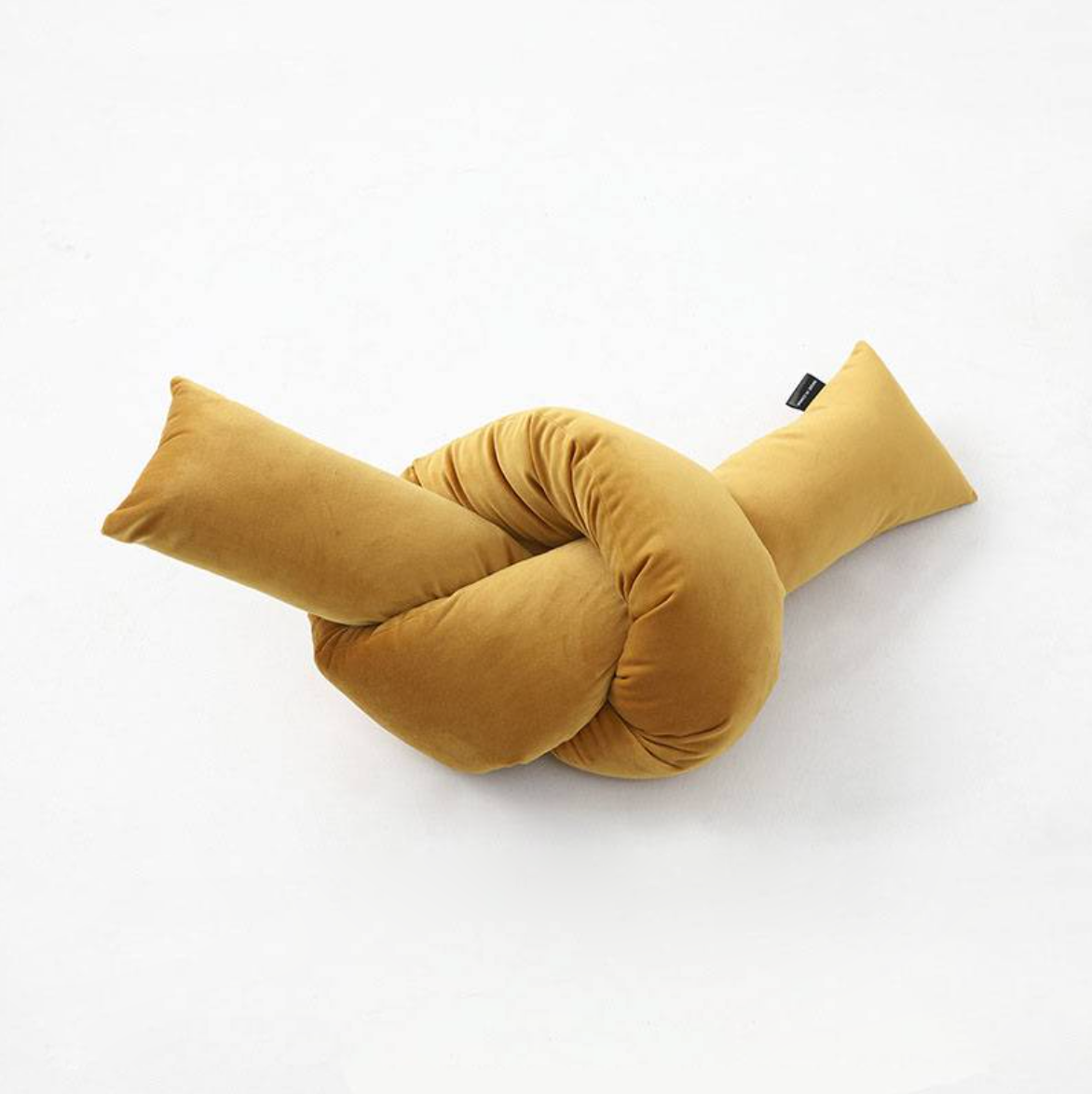Velvety Retro Shapes Pillow Knot Strip Yellow