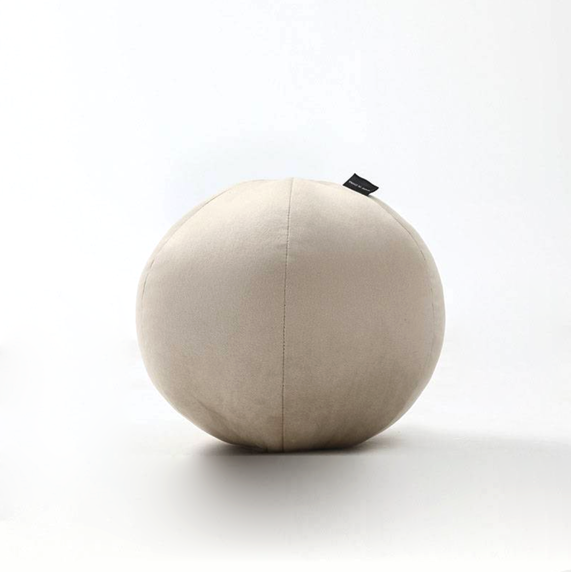 Velvety Retro Shapes Pillow Ball Beige