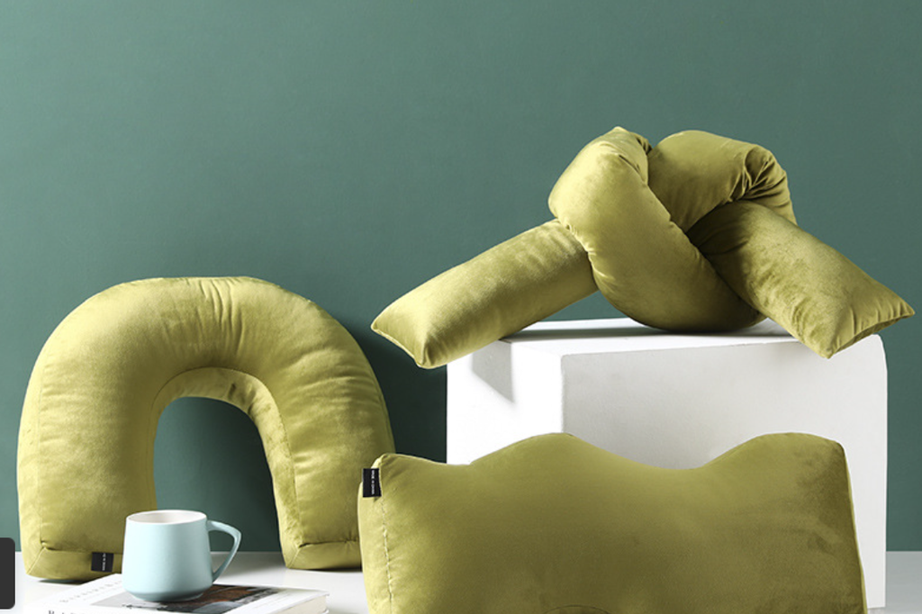 Velvety Retro Shapes Pillow
