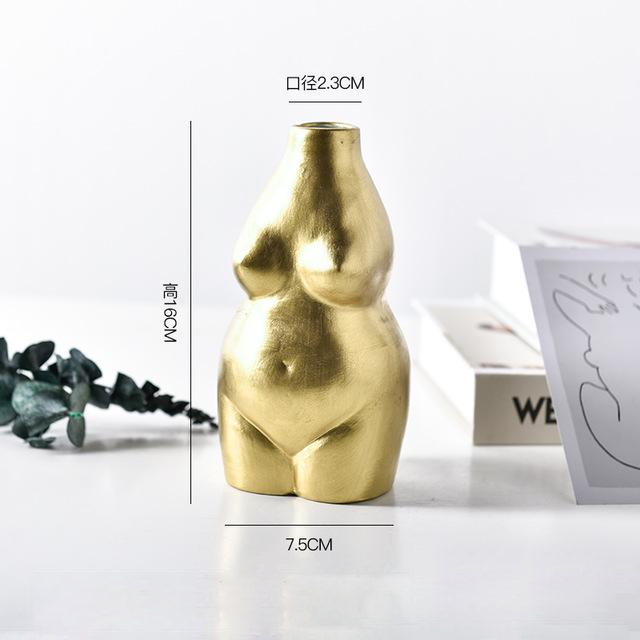 Venus Ceramic Porcelain Accent Vase Gold