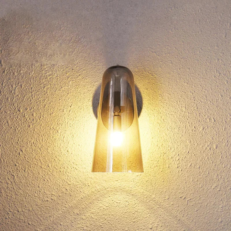 Verdant Glow Glass Wall Sconce Soot Black