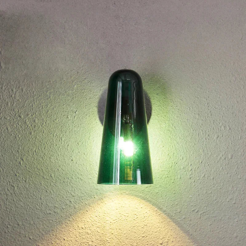 Verdant Glow Glass Wall Sconce Black Black