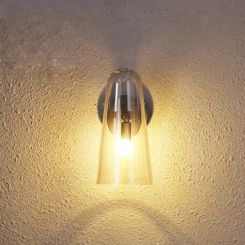 Verdant Glow Glass Wall Sconce Clear Black
