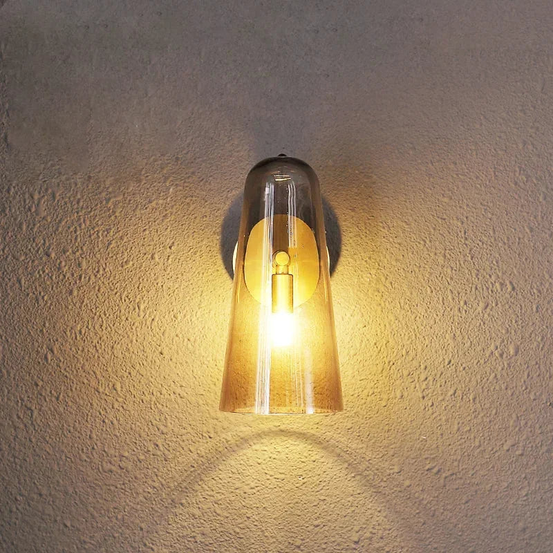 Verdant Glow Glass Wall Sconce Soot Gold