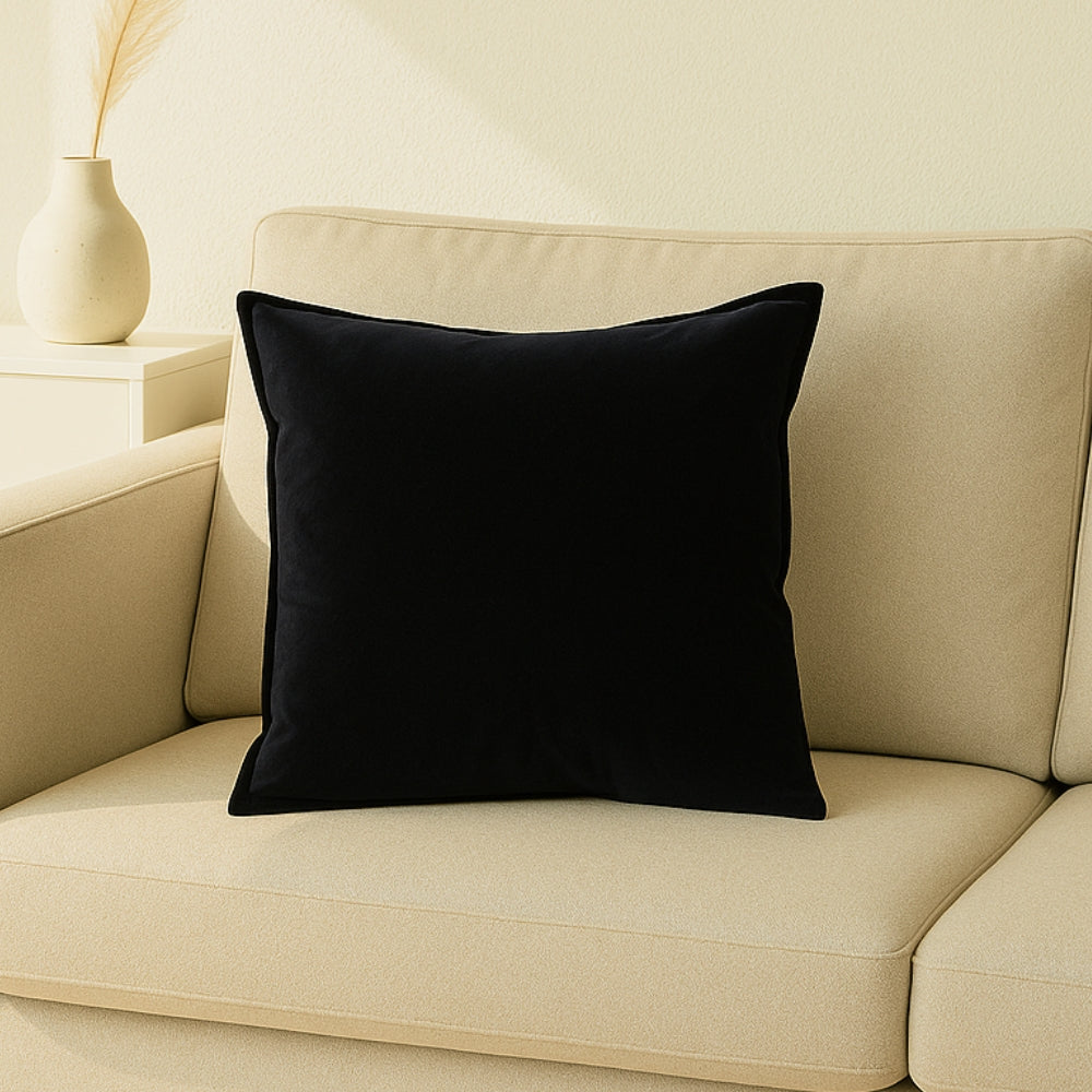 Vesta Nordic Faux Leather Cushion Cover Onyx