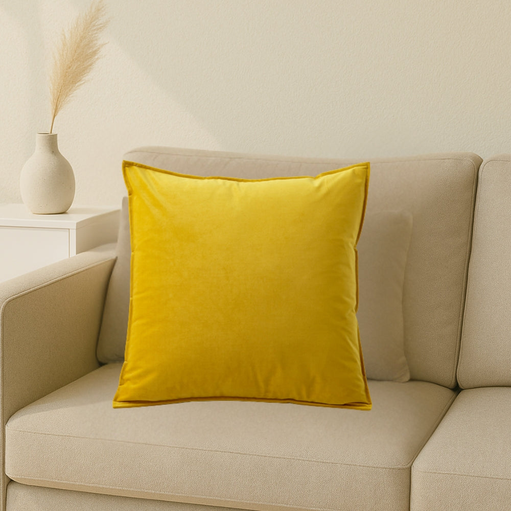 Vesta Nordic Faux Leather Cushion Cover Mustard
