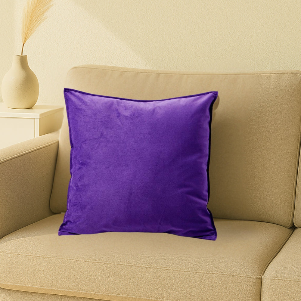 Vesta Nordic Faux Leather Cushion Cover Violet