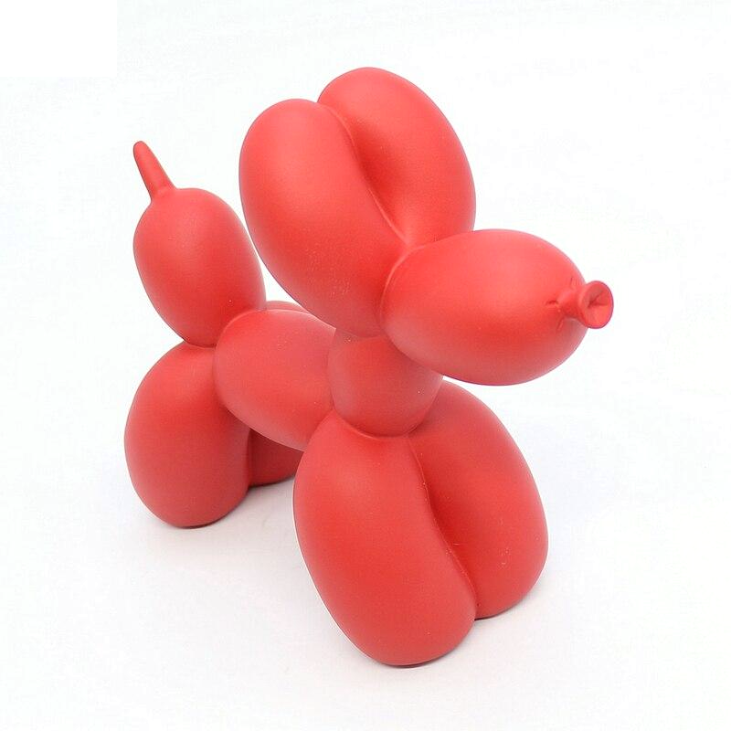 Vibrant Color Balloon Dog Sculpture Vermillion Red