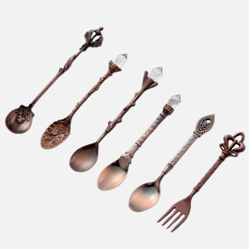 Vintage 6pc Flatware Set Copper