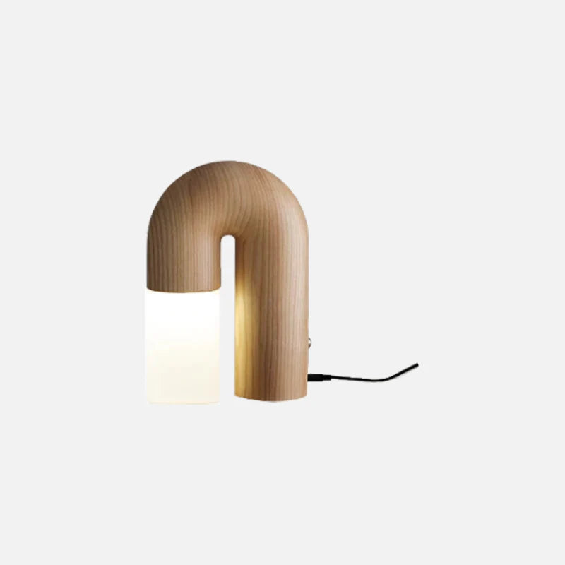 Vintage Ash Wood Table Lamp Oak