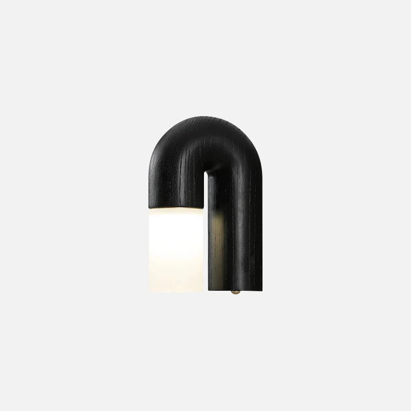 Vintage Ash Wood Wall Lamp Black