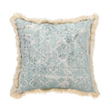 Vintage Blue Texture Pillow Cover with Tassles