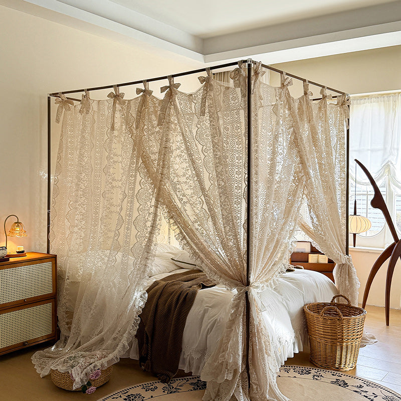 Romantic Lace Bed Canopy – Vintage Cottage Style