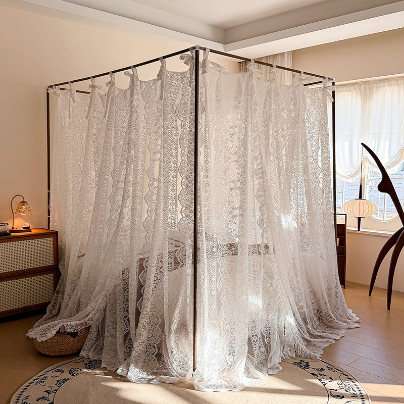 Romantic Lace Bed Canopy – Vintage Cottage Style