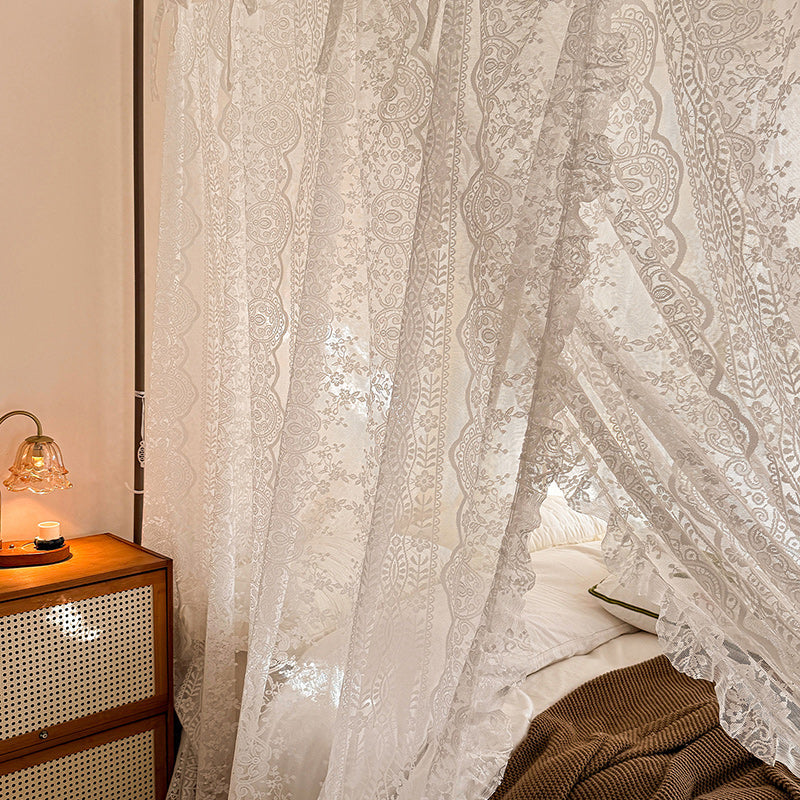 Romantic Lace Bed Canopy – Vintage Cottage Style