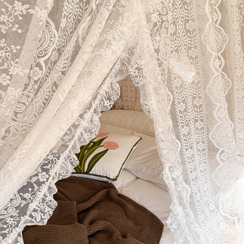 Romantic Lace Bed Canopy – Vintage Cottage Style