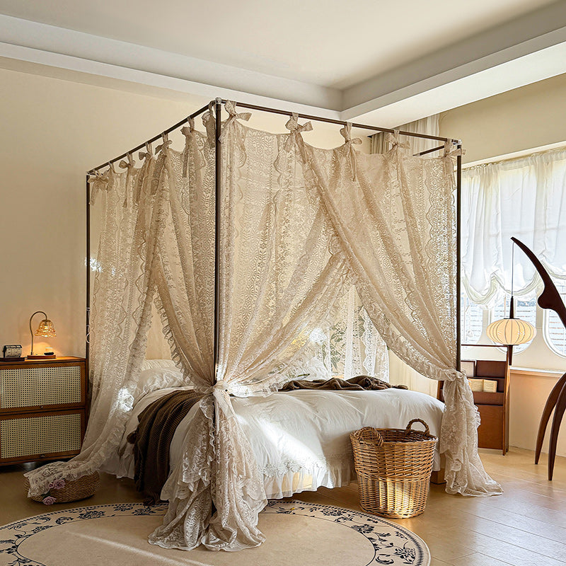 Romantic Lace Bed Canopy – Vintage Cottage Style
