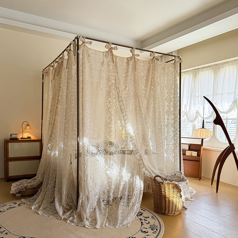 Romantic Lace Bed Canopy – Vintage Cottage Style