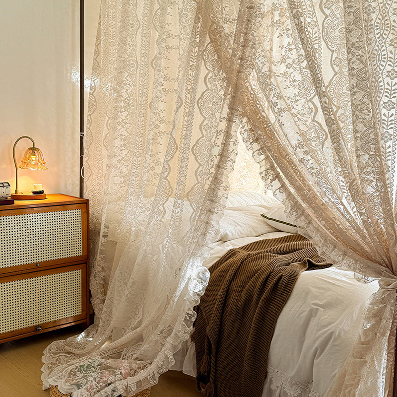 Romantic Lace Bed Canopy – Vintage Cottage Style