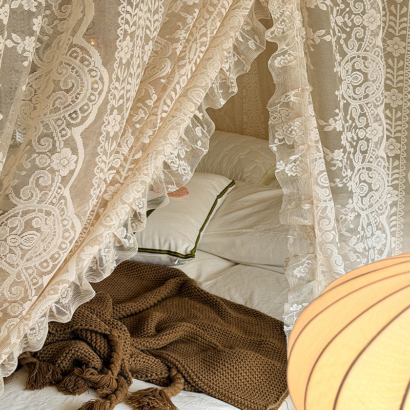 Romantic Lace Bed Canopy – Vintage Cottage Style