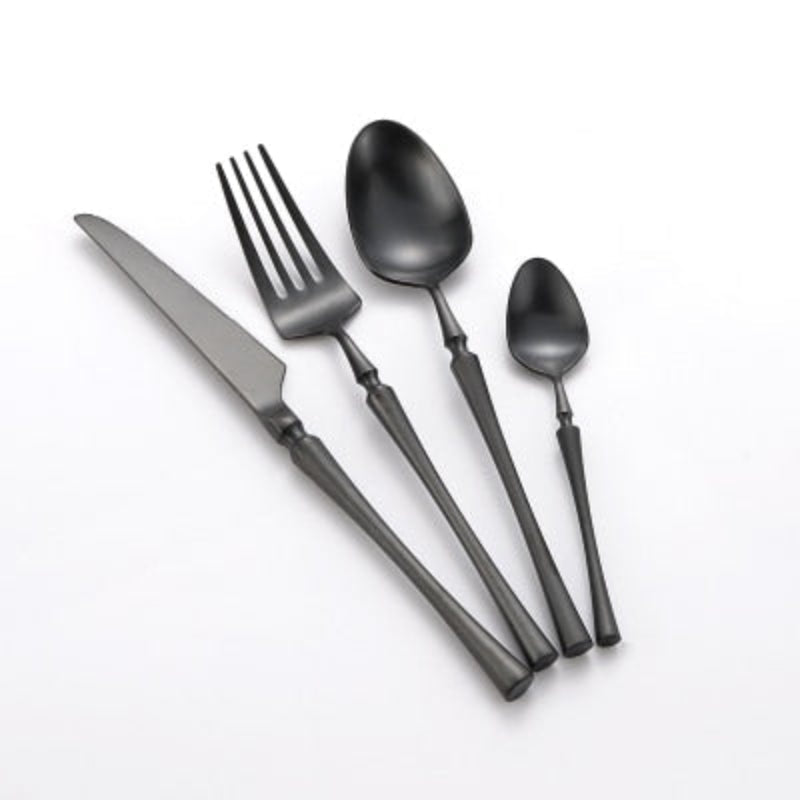 Vintage Dutchess Stainless Steel Flatware Set Black 24 Piece
