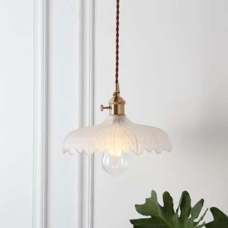Vintage Petal Crystal Pendant Light Collection Frosted Disc