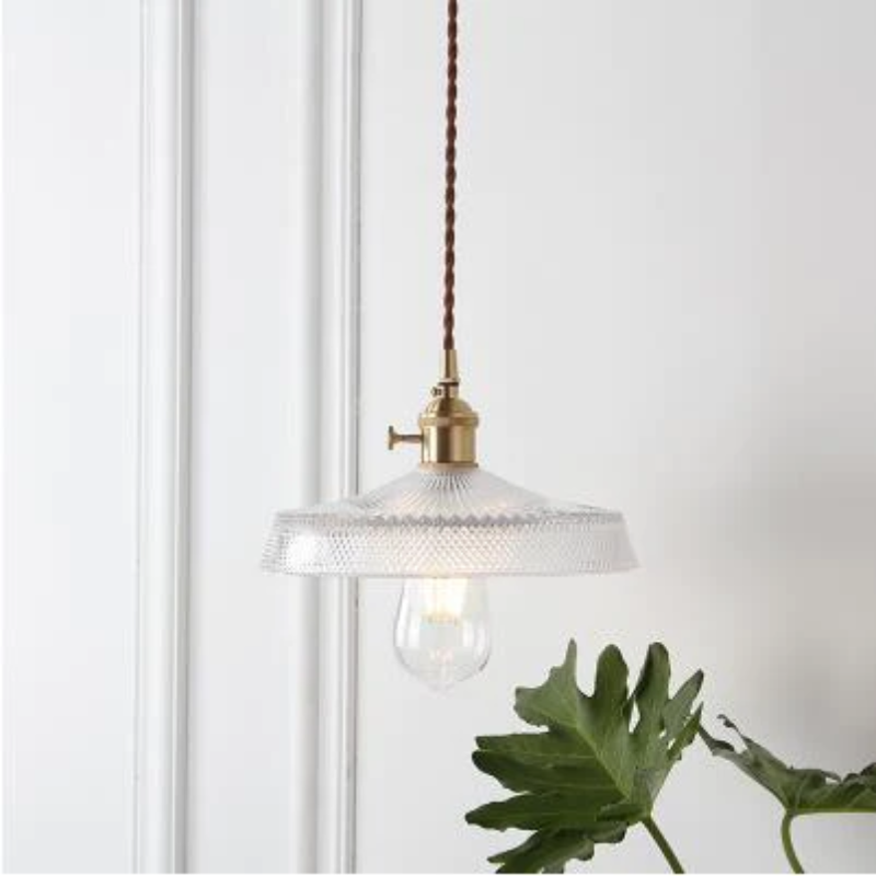 Vintage Petal Crystal Pendant Light Collection Textured Flared Disc