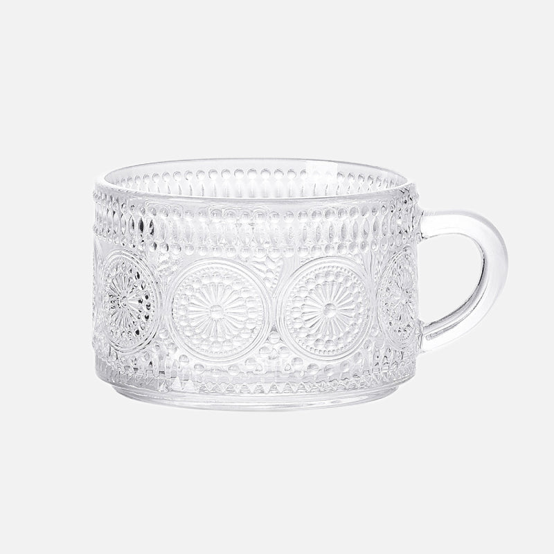 Vintage Texture Glass Mug Sunflower