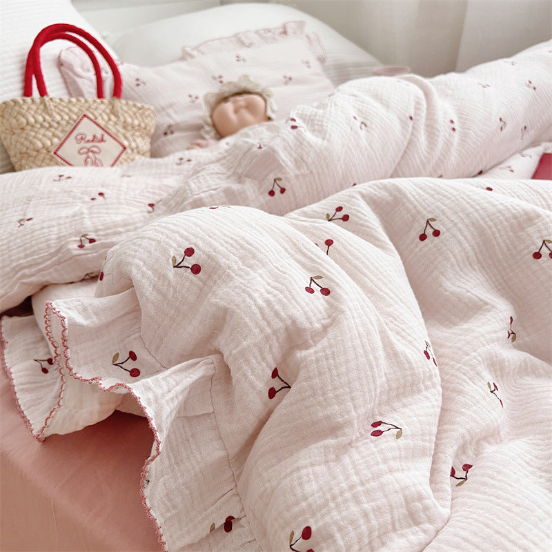 Cherry Duvet Cover Set – Ruffled Cotton Muslin
